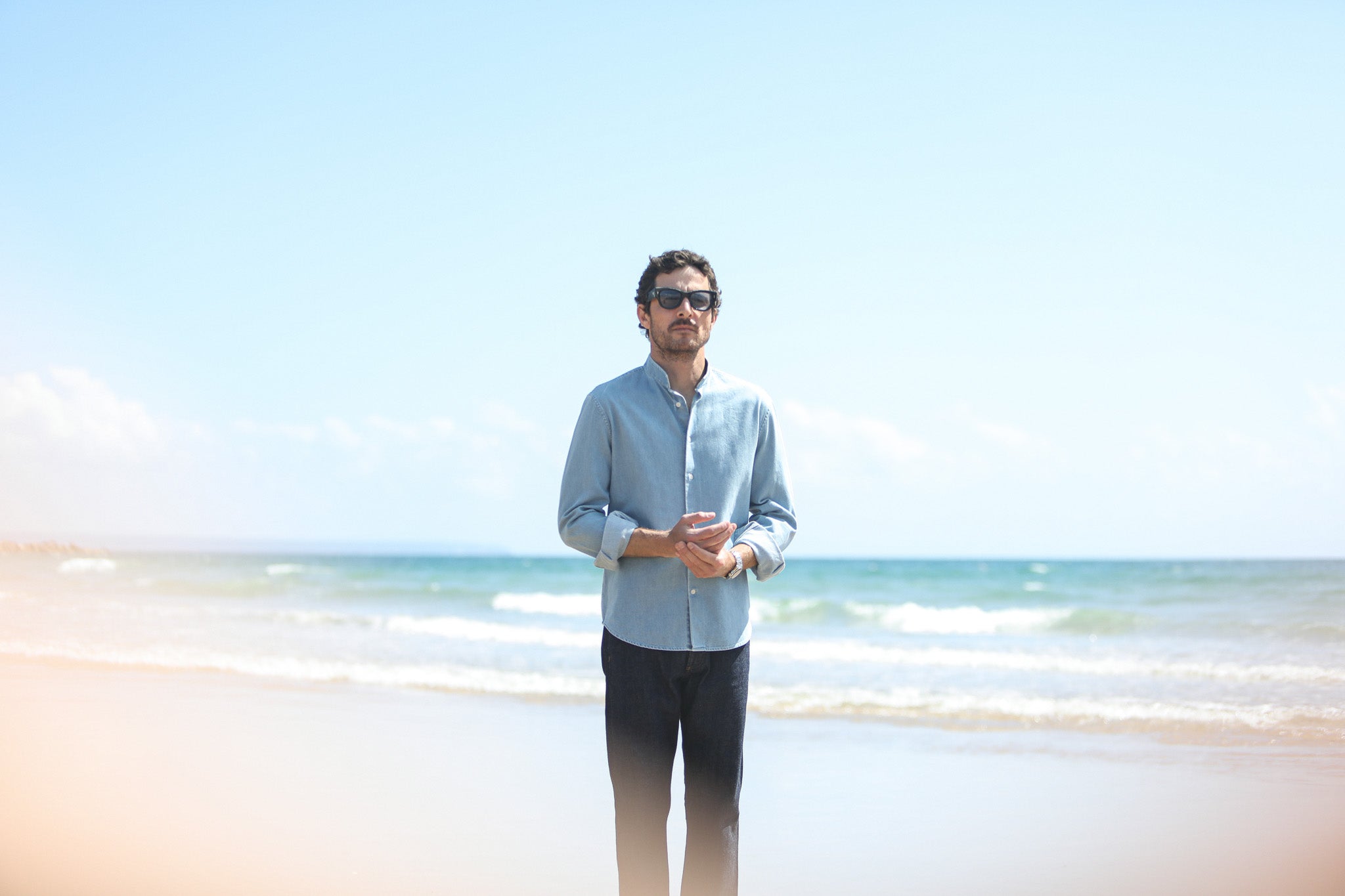 Chemise Denim Bleached - Col Tailleur