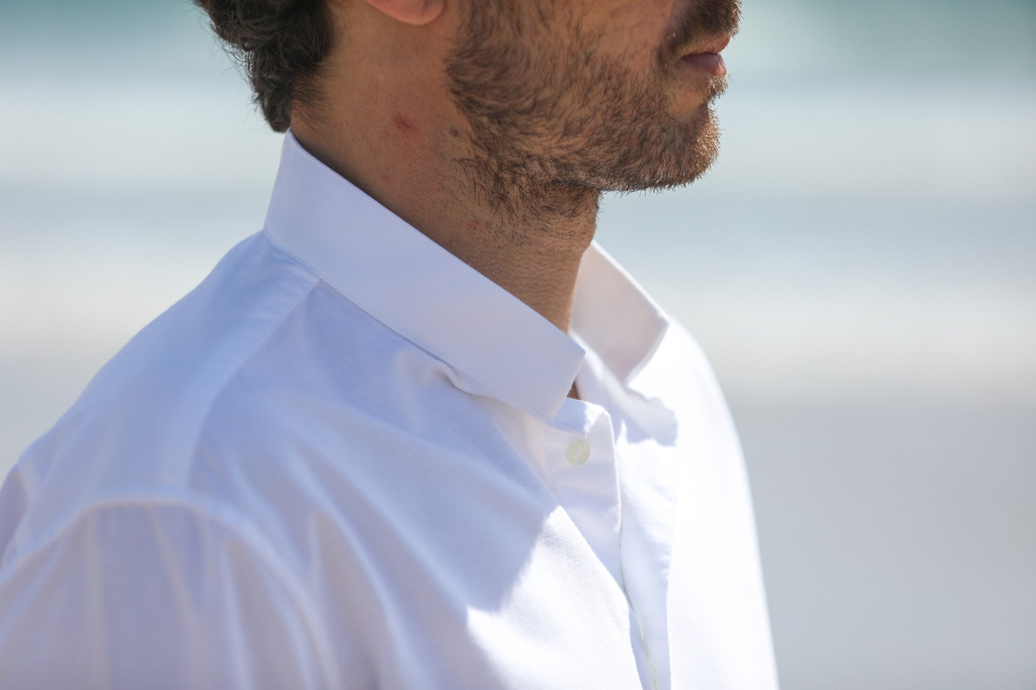 Chemise Oxford Blanc - Col Tailleur
