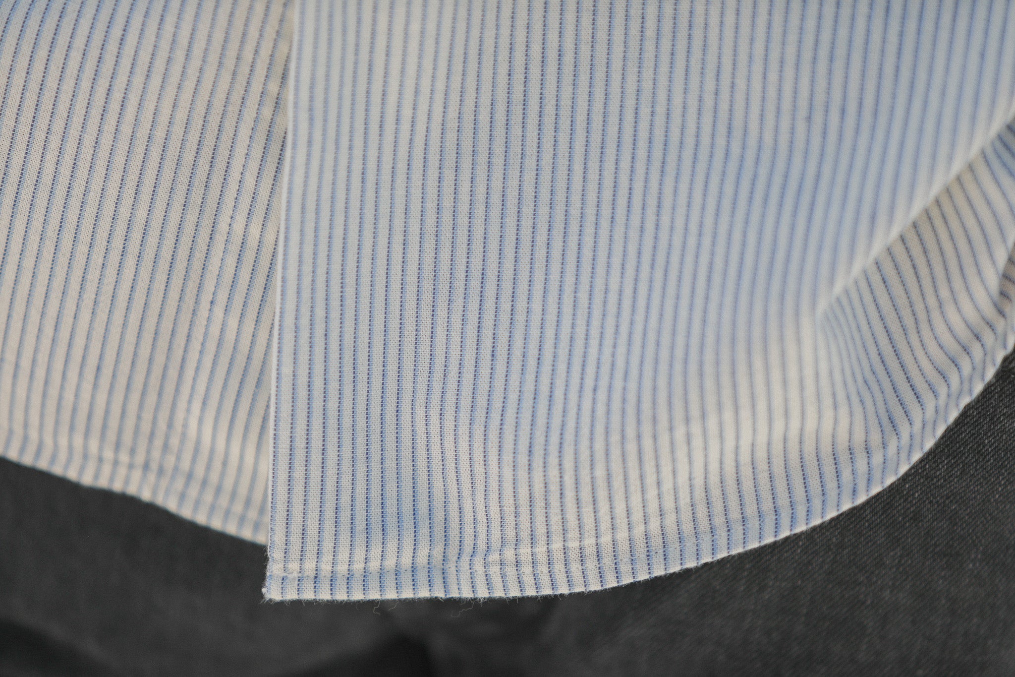 Chemise Oxford Rayée Crème à Rayures - Col Tailleur