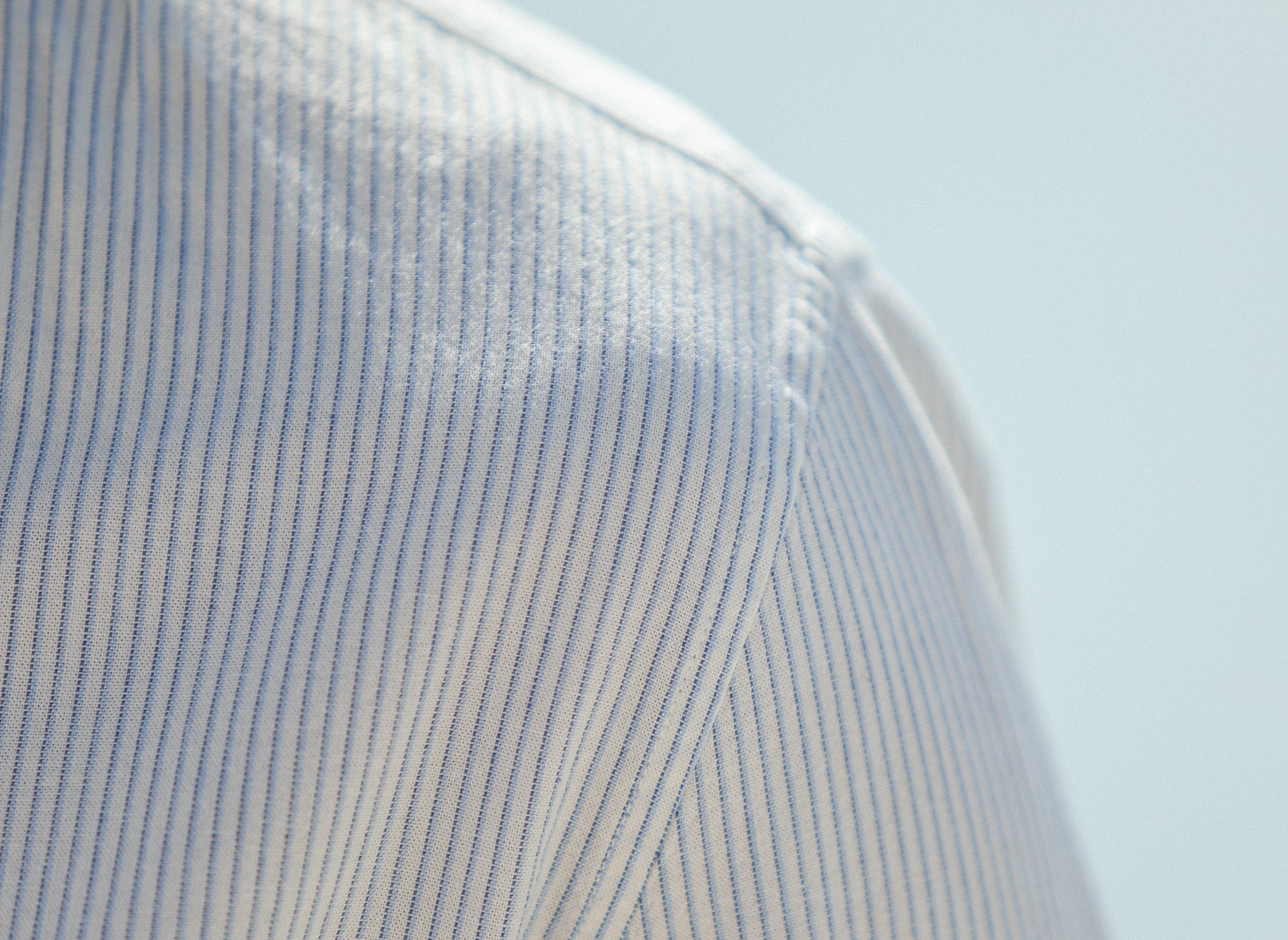 Chemise Oxford Rayée Crème à Rayures - Col Tailleur