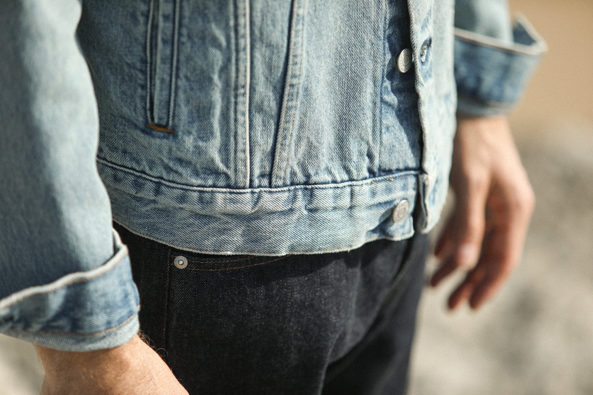 Trucker Jacket Denim Japonais Bleached