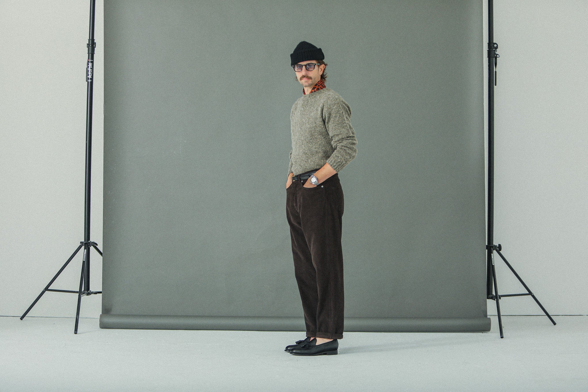 Jean Velours Olive-Brown -  Comfort Fit