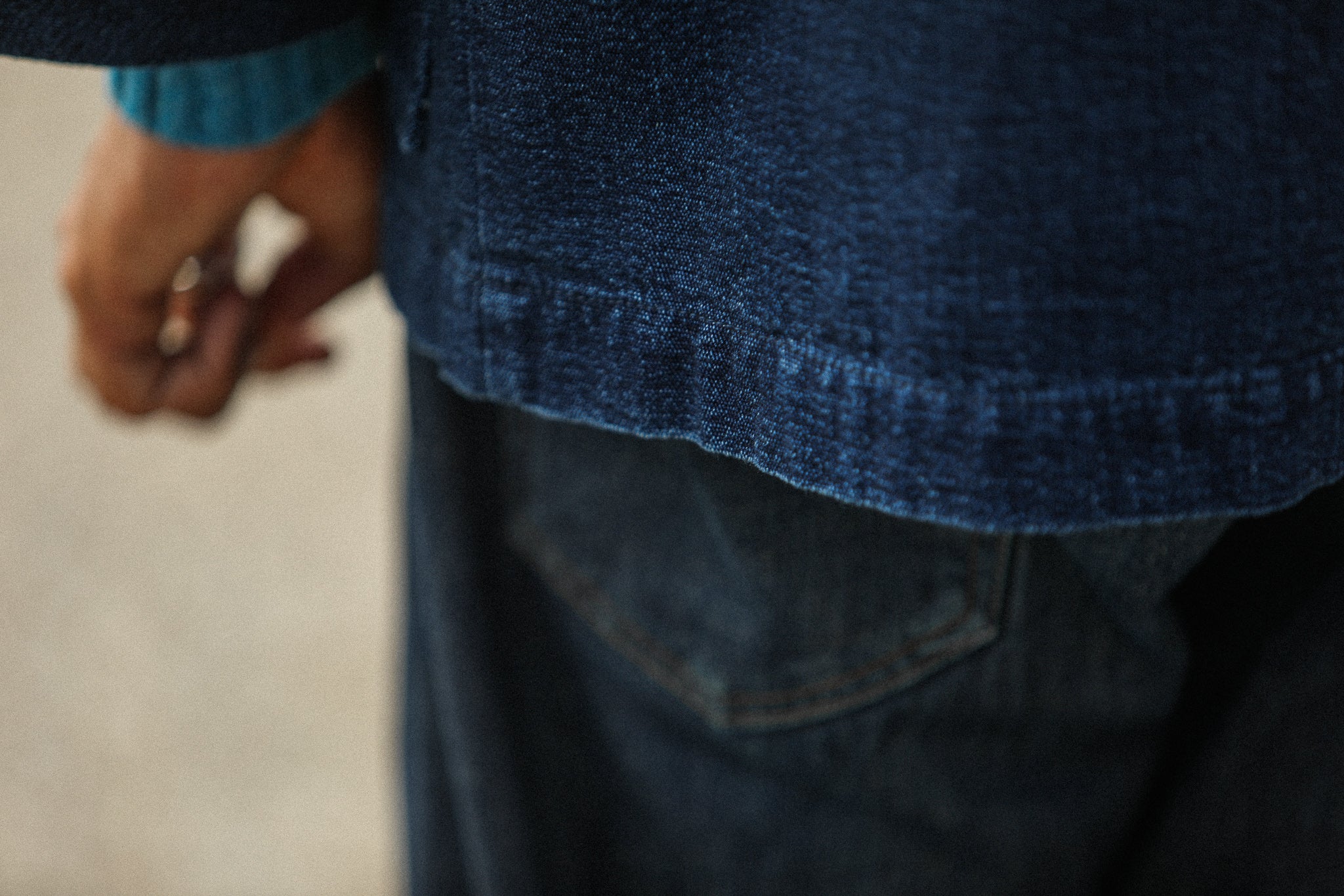Veste Kimono Canvas Indigo Stonewash