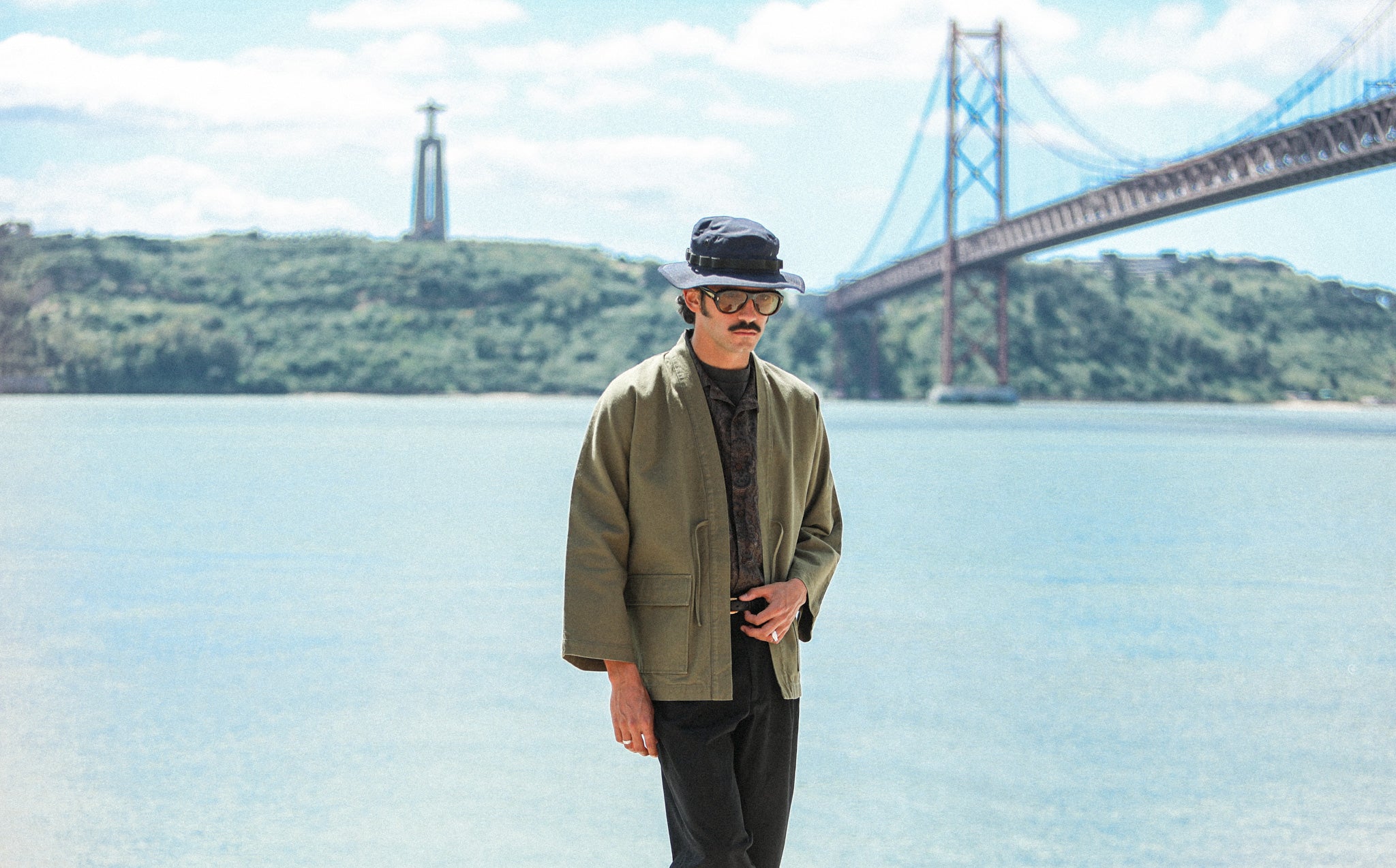 Veste Kimono Canvas Japonais Khaki