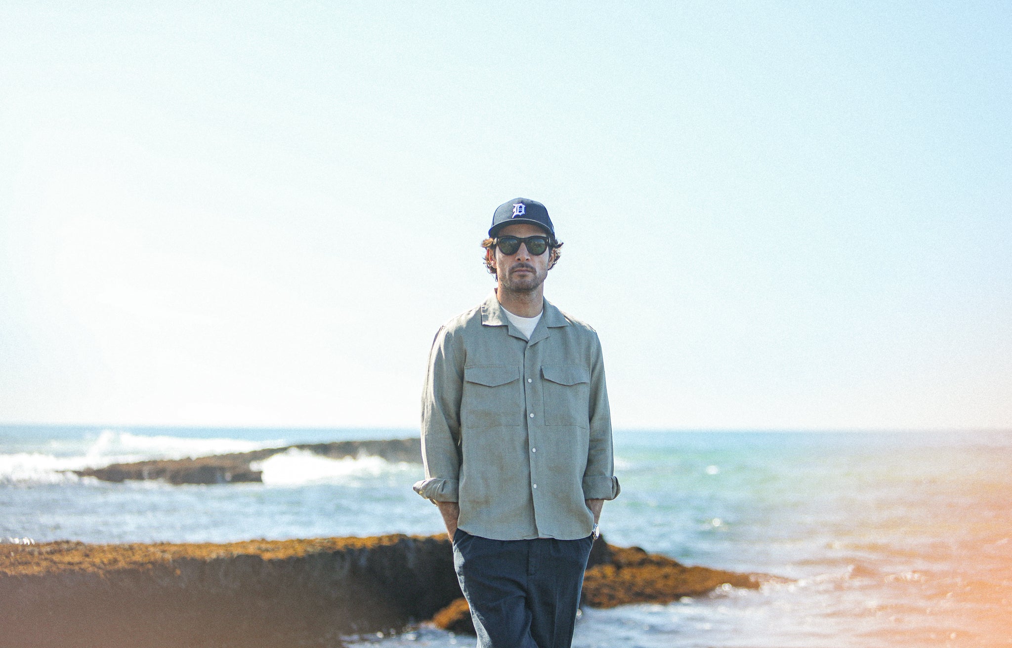 Military Camp Collar Lin Khaki