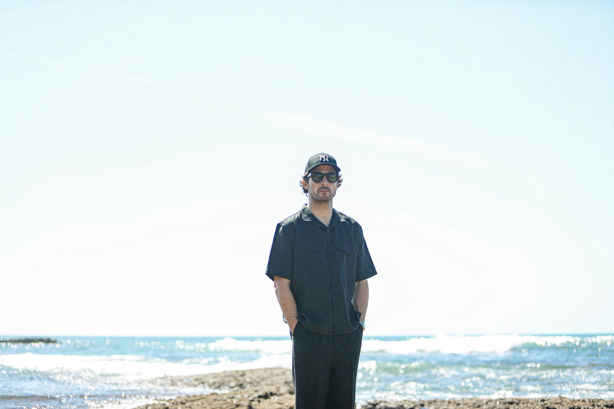 Military Camp Collar Lin Noir