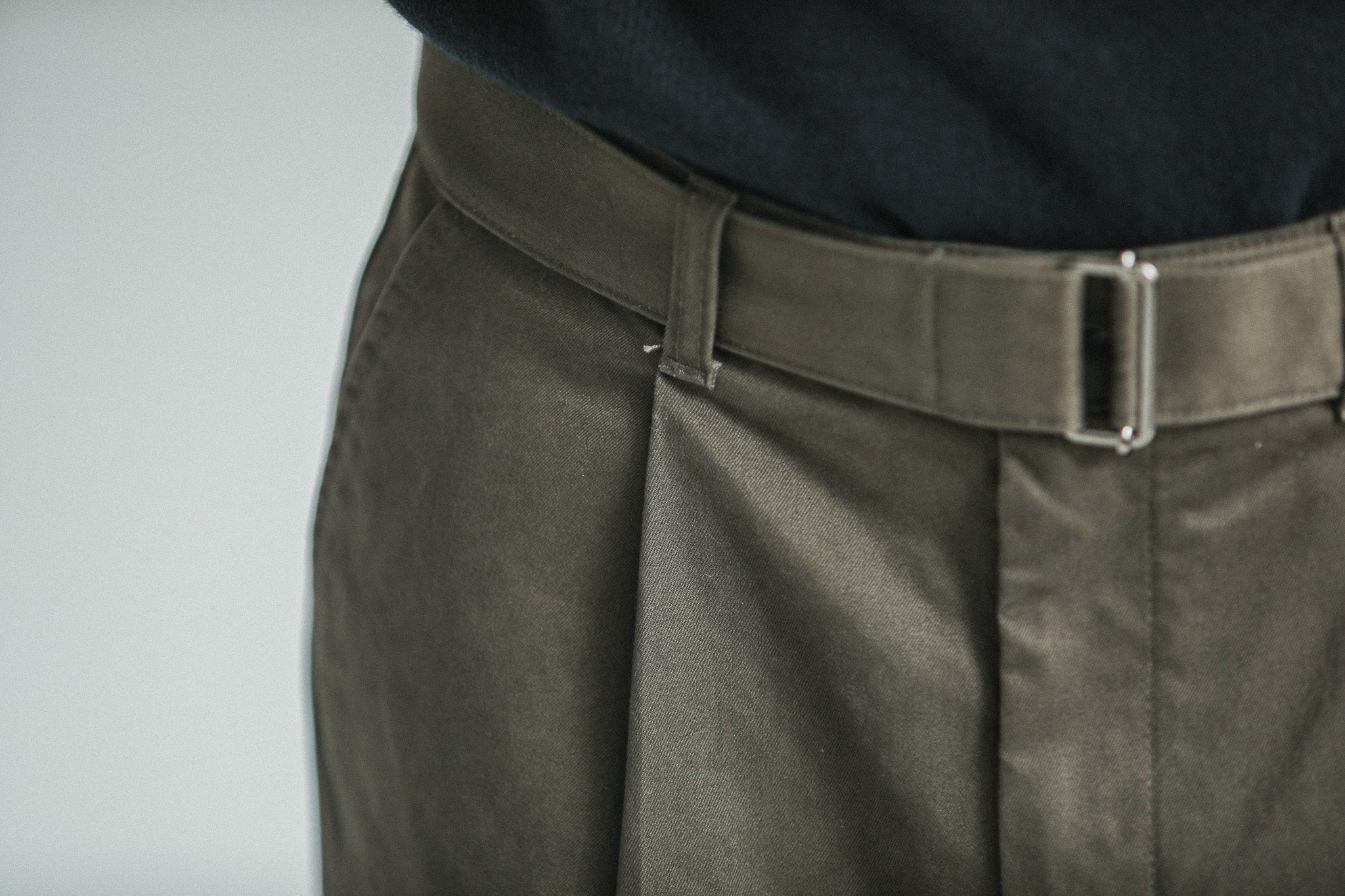 Chino Militaire Pince Simple Khaki - Comfort Fit
