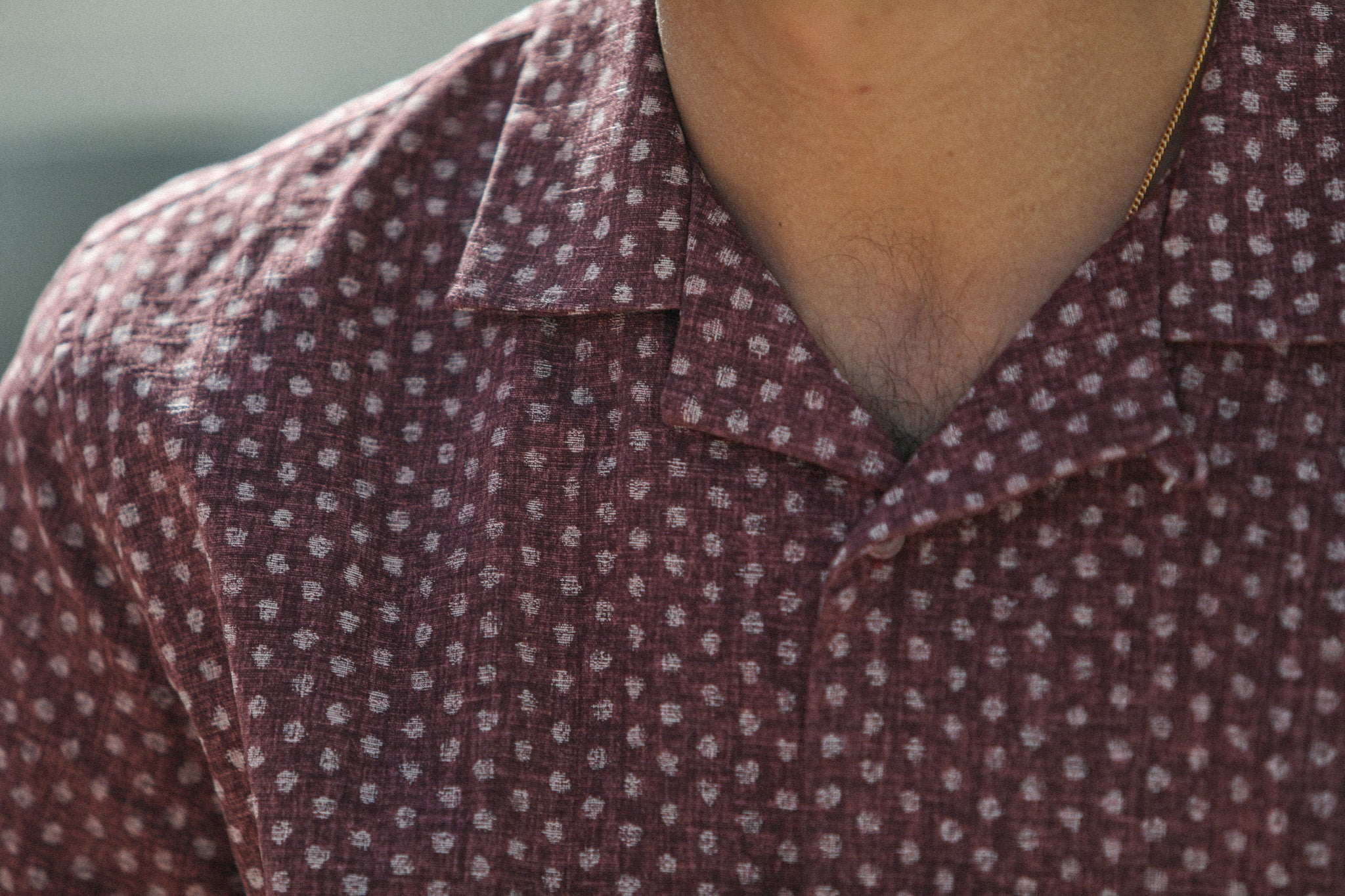 Modern Camp Collar Japanese Dots Purple