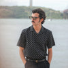 Camp Collar Japanese Polka Dot Black