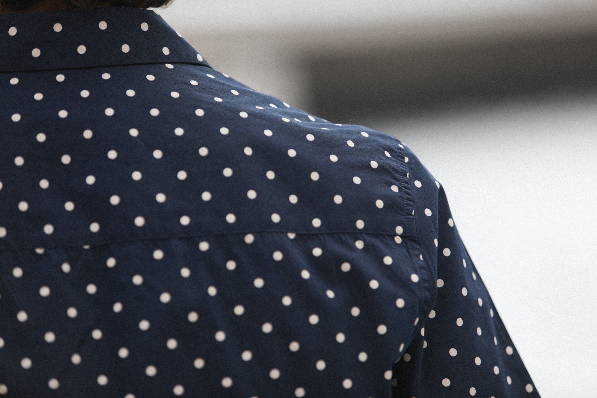 Camp Collar Japanese Polka Dot Navy