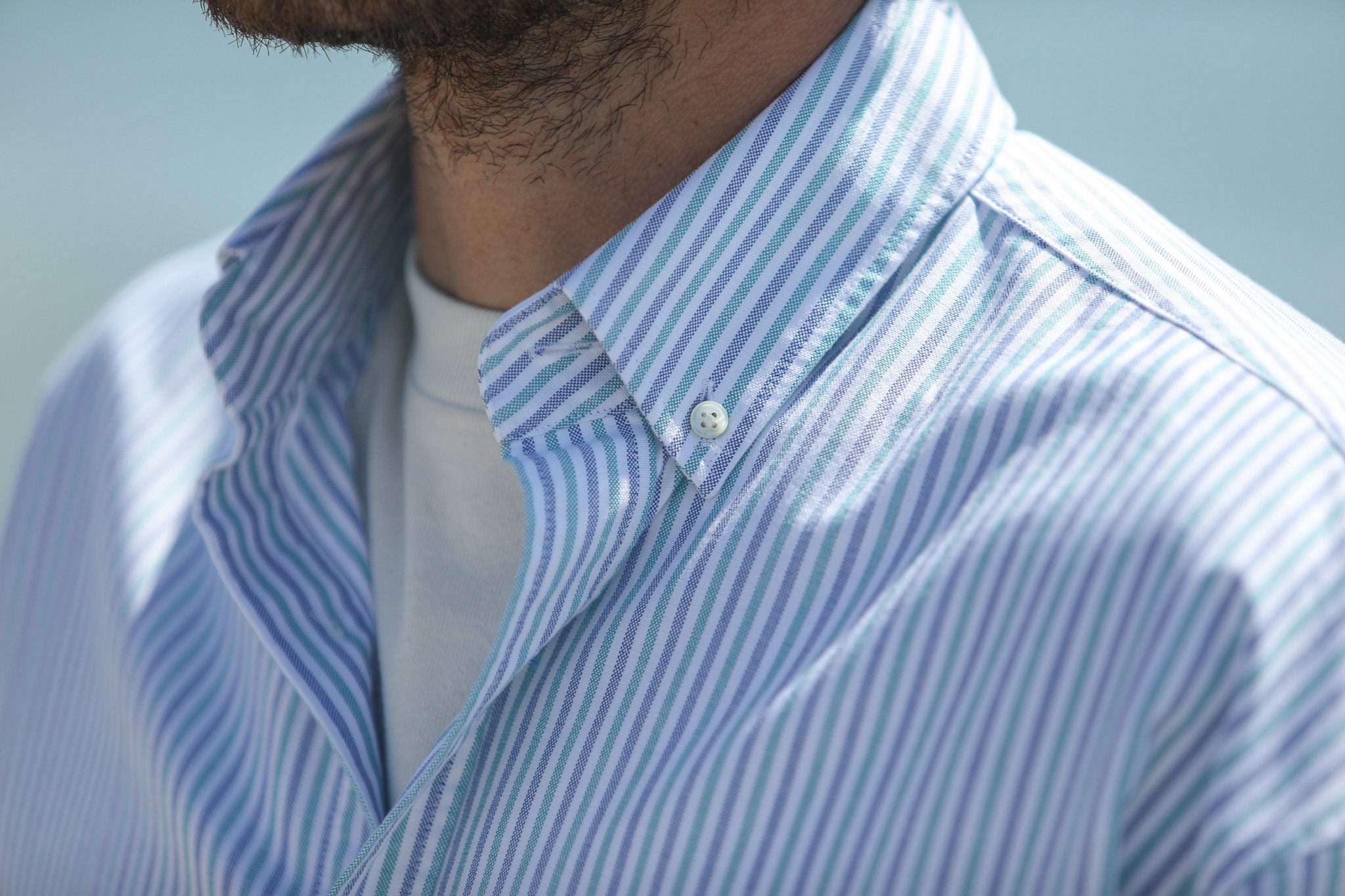 Chemise Oxford Stripes Green-Blue - Modern Fit