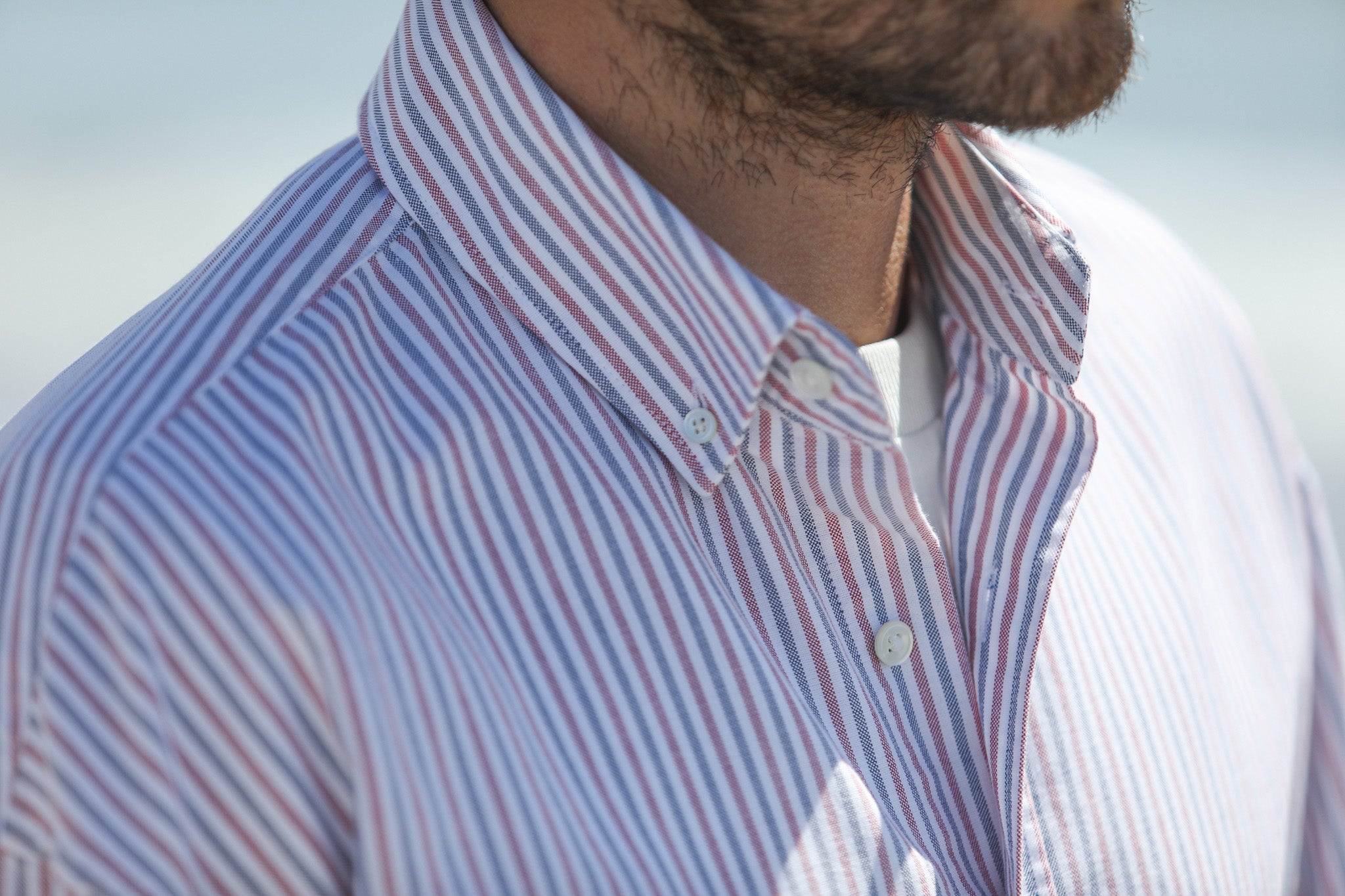 Chemise Oxford Stripes Red-Blue - Modern Fit