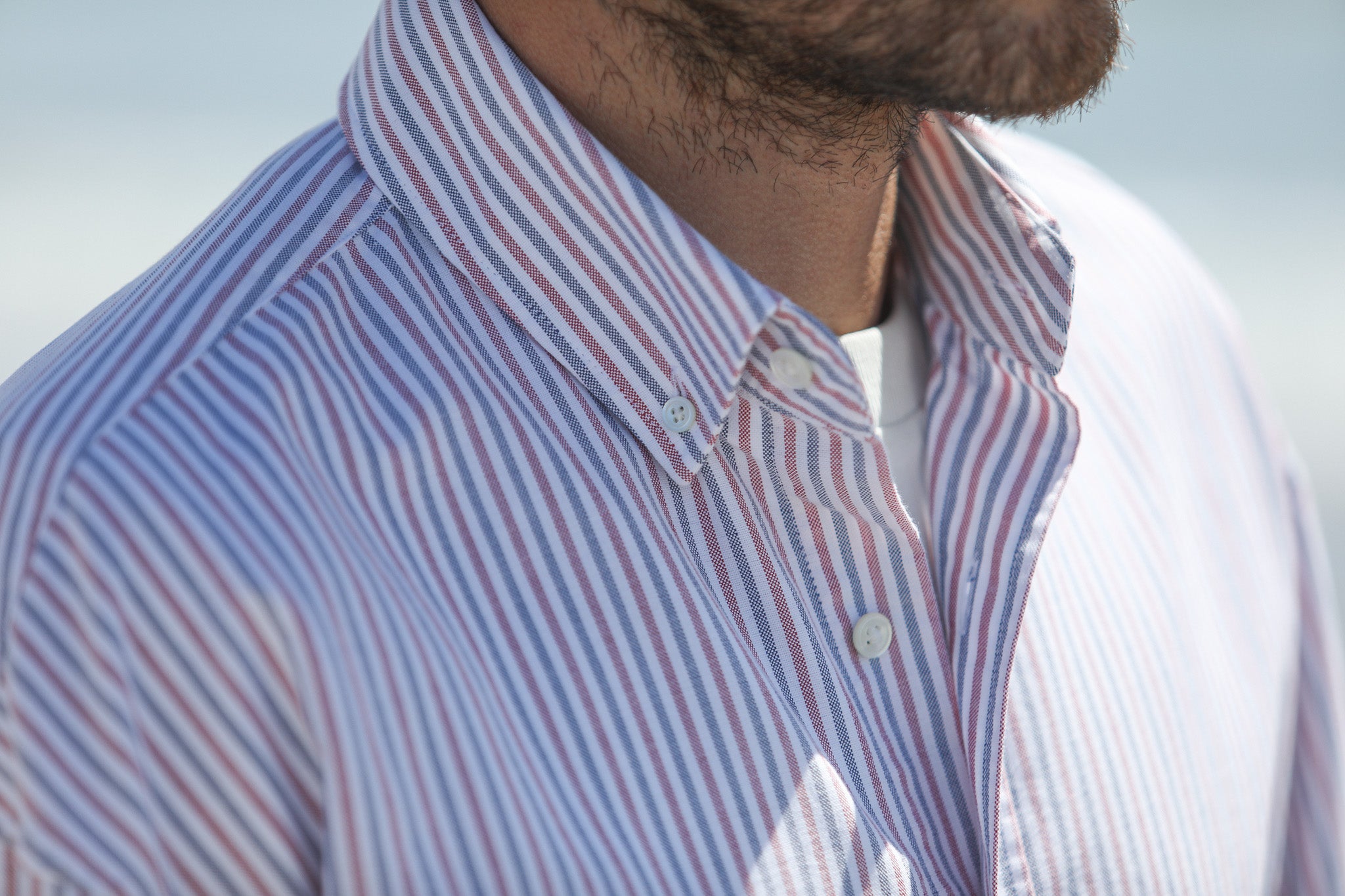 Chemise Oxford Stripes Red-Blue - Modern Fit