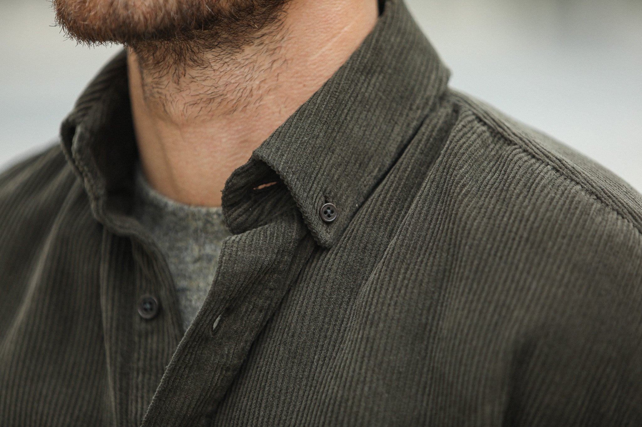 Surchemise Velours Khaki - New Modern Fit