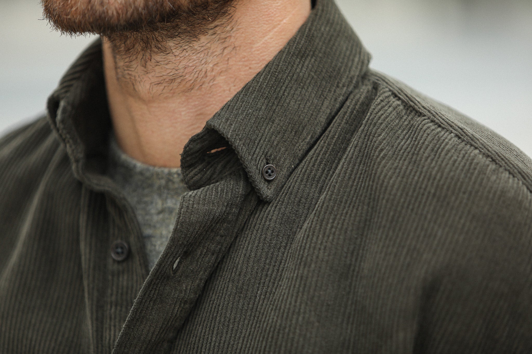 Surchemise Velours Khaki - New Modern Fit