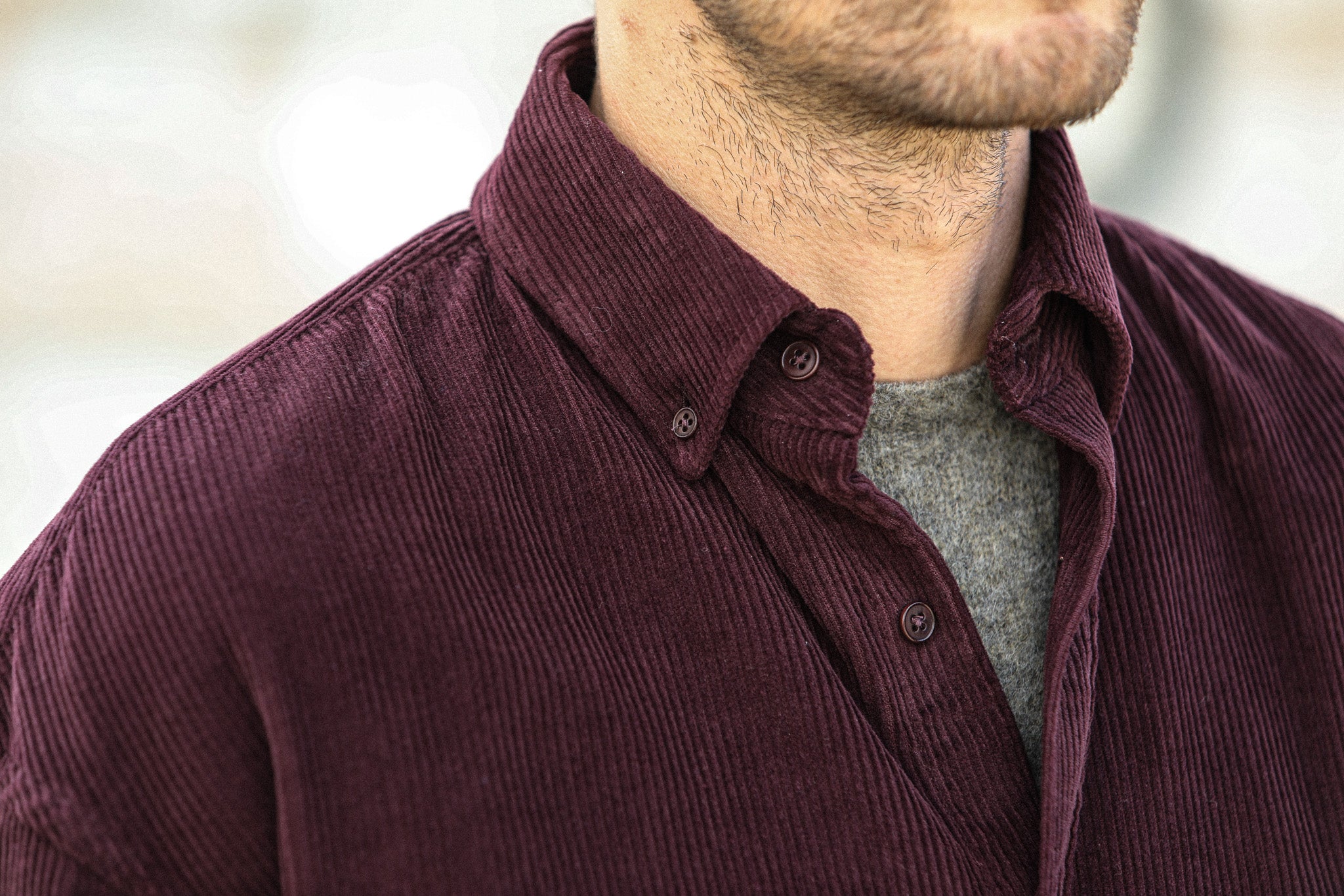 Surchemise Velours Bordeaux Purple - New Modern Fit