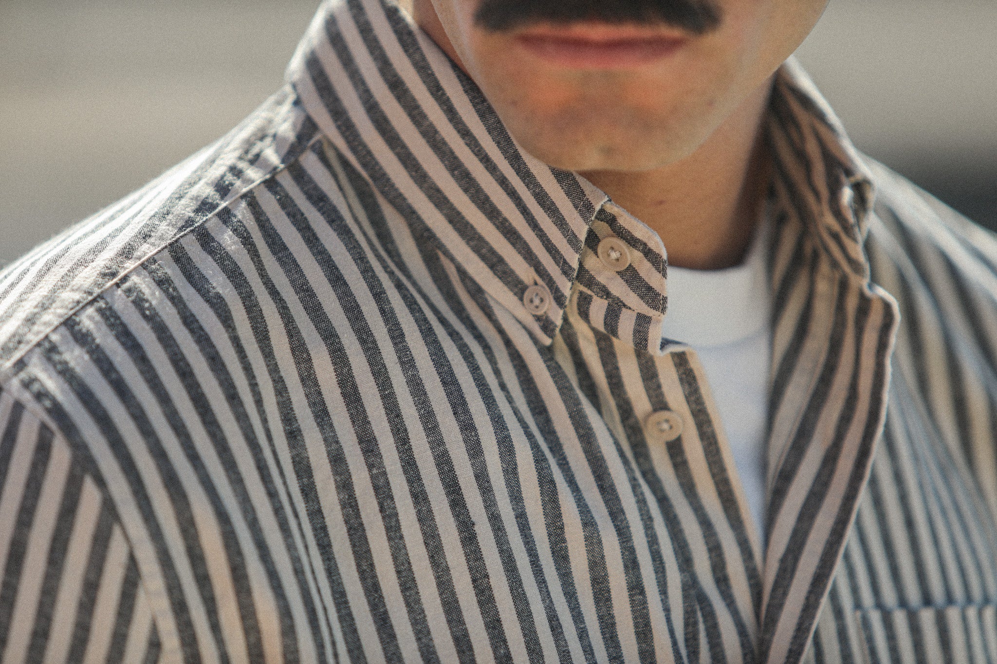 Chemise Beige Large Stripes - Retro Fit