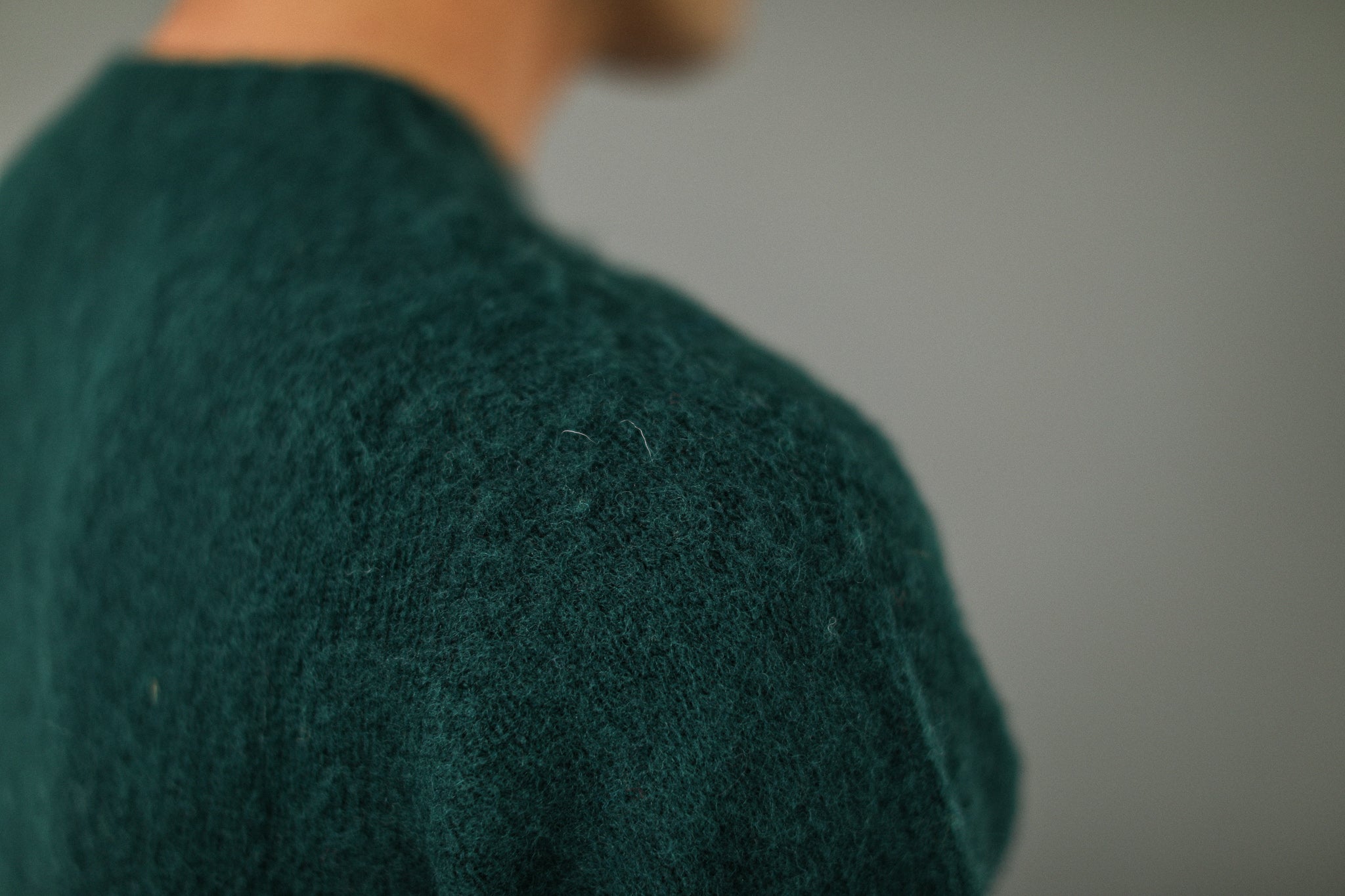 Pull Shetland "Shaggy" Vert Forêt