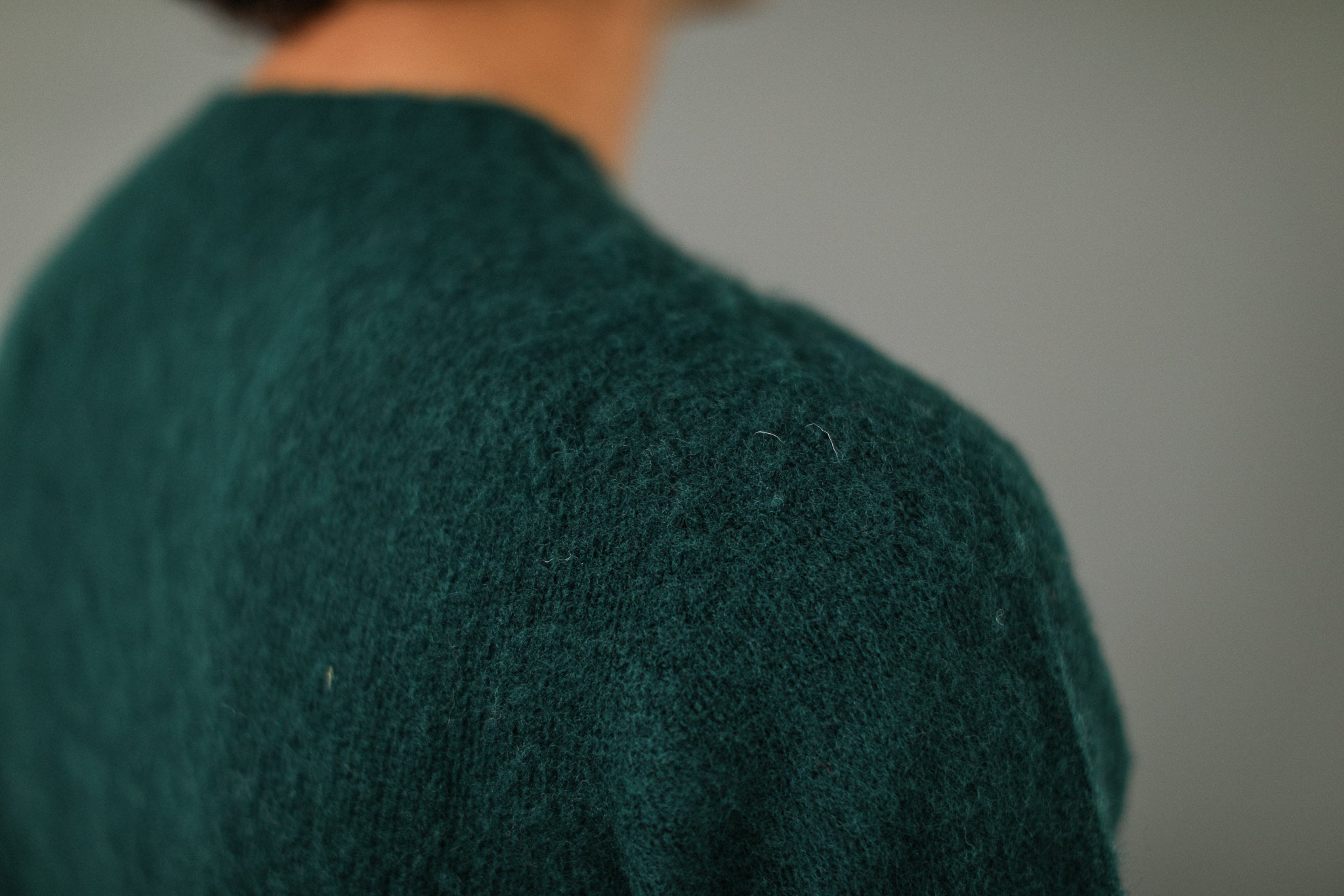 Pull Shetland "Shaggy" Vert Forêt
