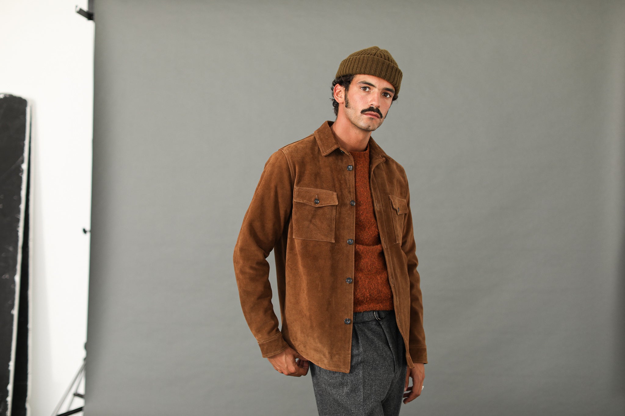Surchemise Cuir Suédé Tabac