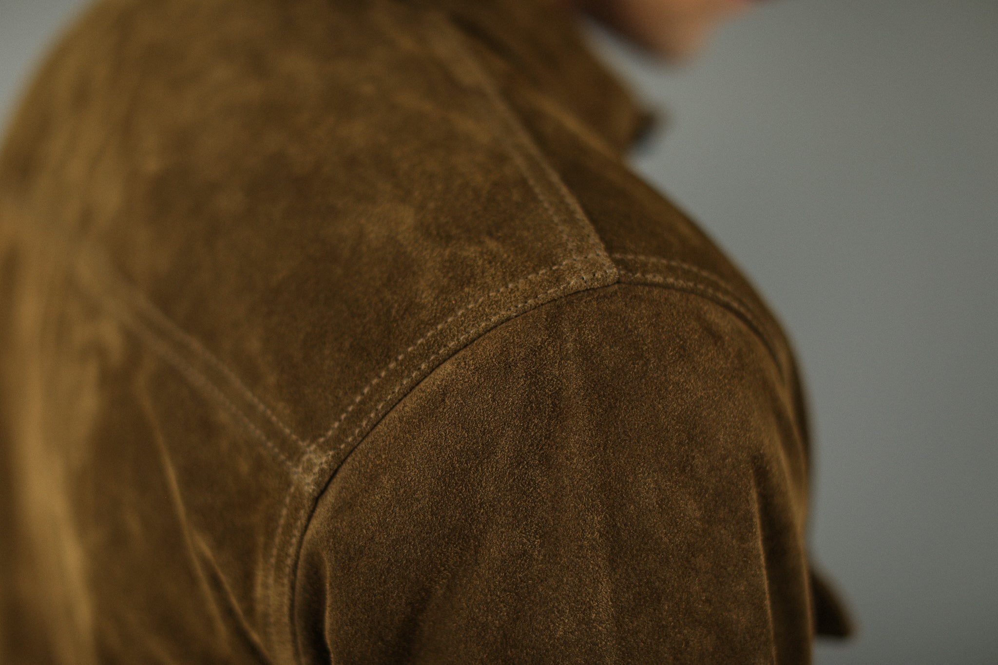 Surchemise Cuir Suédé Olive