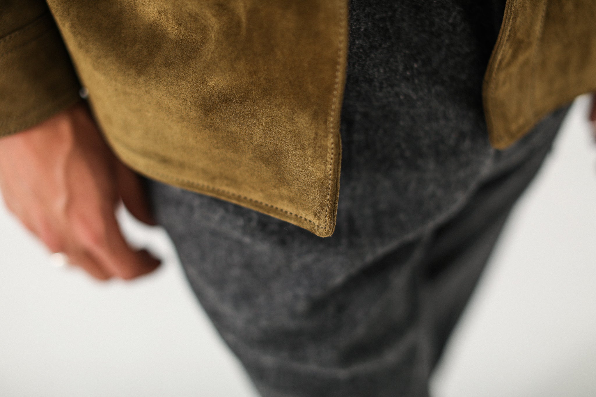 Surchemise Cuir Suédé Olive
